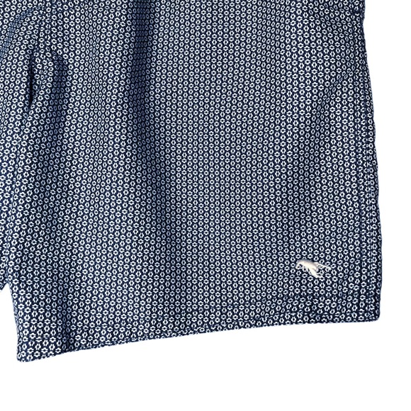 Ted Baker London Swim Trunks Shorts Mesh Lined Navy Blue White Patterns XXL - Picture 4 of 12